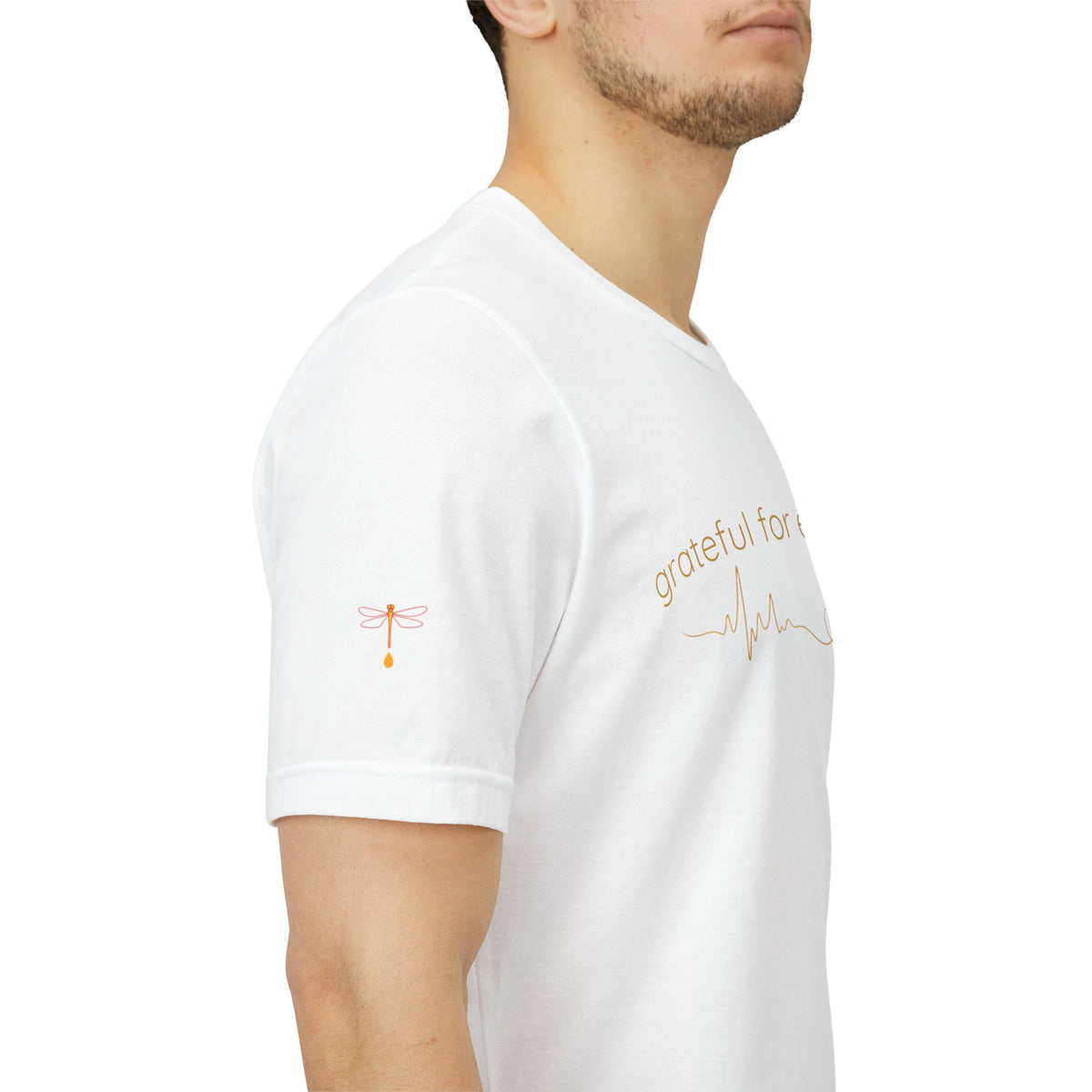 Grateful For Every Beat Tee — Heartbeat Graphic Short Sleeve Shirt