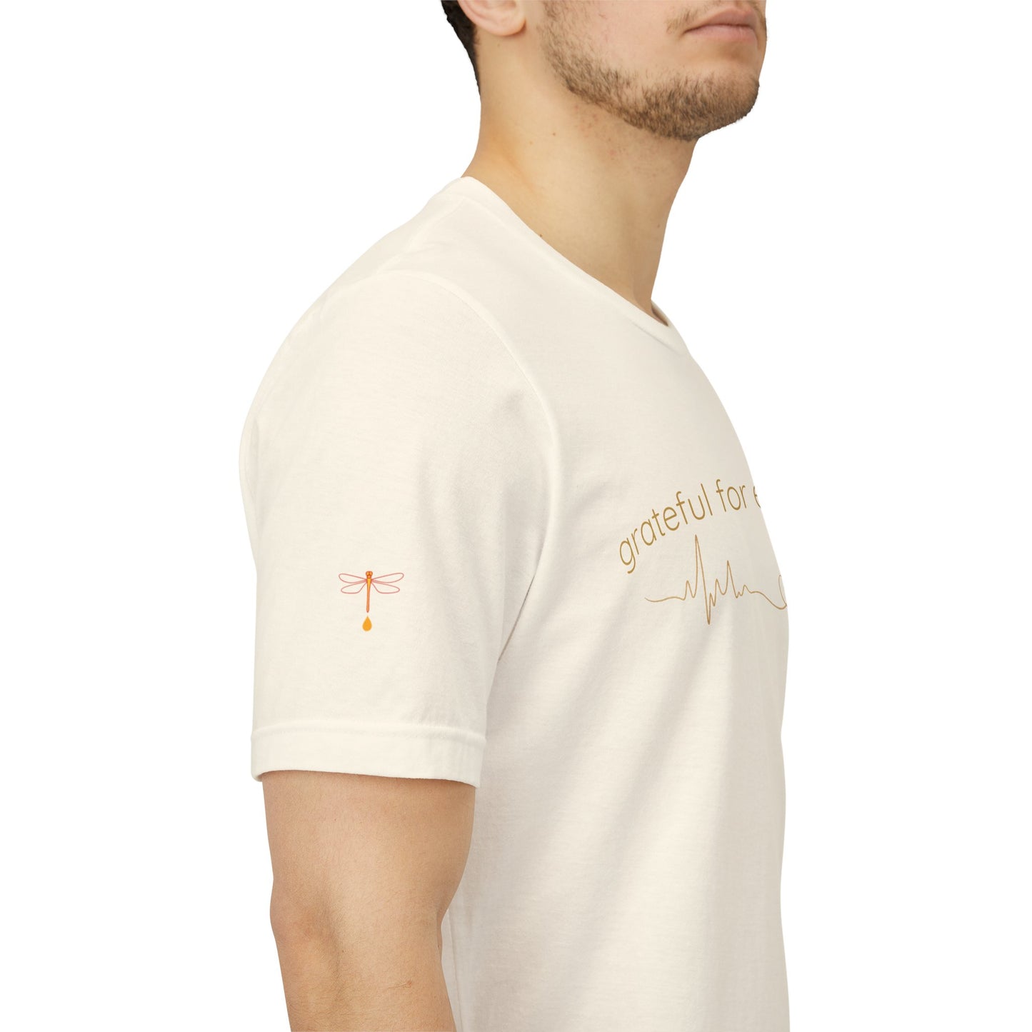 Grateful For Every Beat Tee — Heartbeat Graphic Short Sleeve Shirt