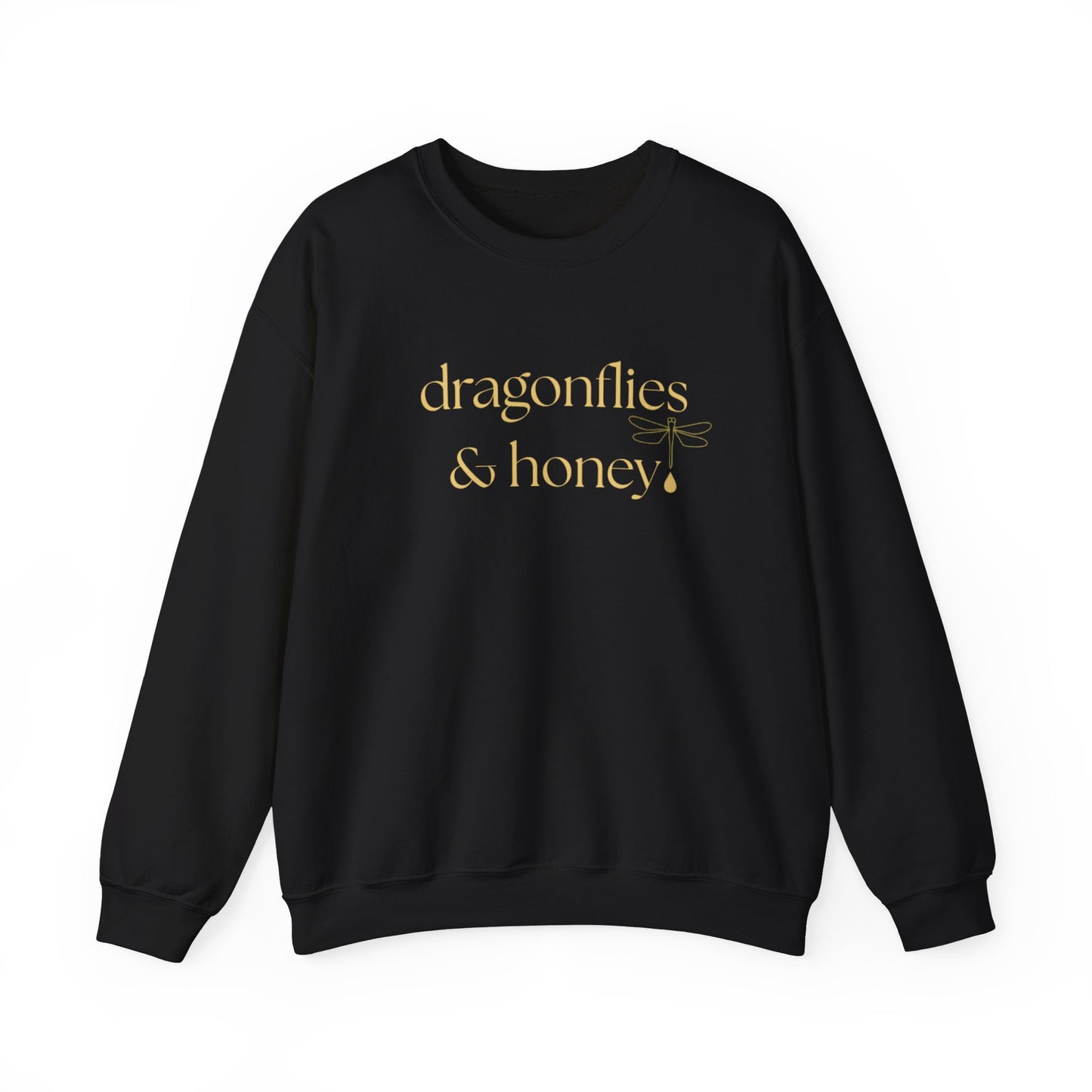 dragonflies & honey — Black Signature Sweatshirt (Cream Print)
