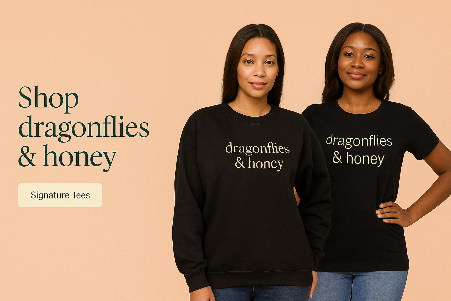 Lifestyle image representing the calm, intentional spirit of dragonflies & honey